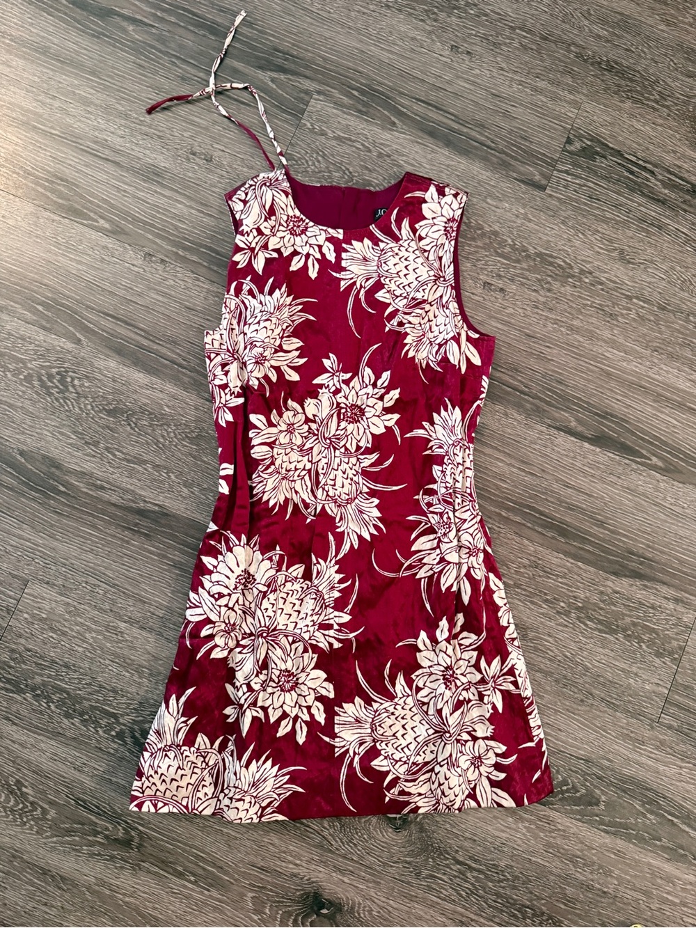J. Crew Mini shift dress in pineapple garden-print memory satin New